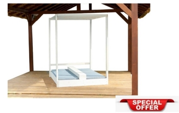 ΚΡΕΒΑΤΙ ΠΑΡΑΛΙΑΣ ΜΕ ΠΑΣΟ ΚΑΙ ΟΥΡΑΝΟ-ΧΡΩΜΑ ΛΕΥΚΟ -ΕΚΘΕΣΙΑΚΟ