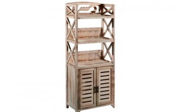 ΡΑΦΙΕΡΑ ΜΕ ΝΤΟΥΛΑΠΙ 46x25x117cm ΣΕ ΞΥΛΙΝΗ ΑΠΟΧΡΩΣΗ